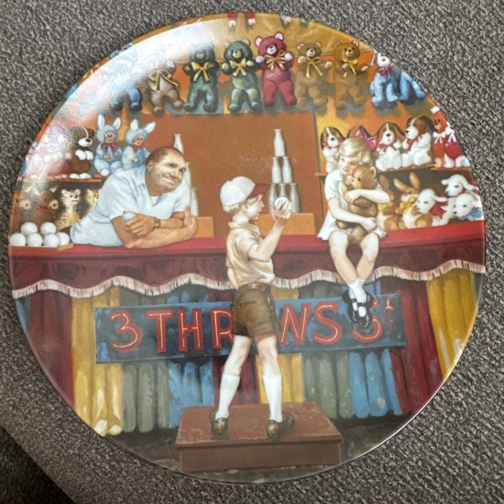 KNOCK 'EM DOWN! Plate The Carnival Tom Newsom Signature Collection 1982 no. 71